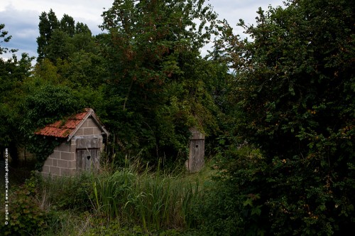 photo @ angelle-cabane toilette maisonnette jardin nature village parpaing