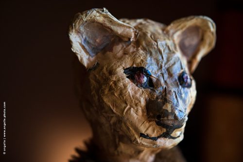 photo @ angelle-marionnette-lion expresssion regard jouet art tristesse lionne