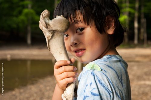photo © angelle enfant os fémur découverte papillon léger lourd fierté foret