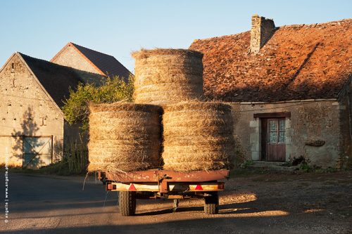 photo © angelle foin village campagne remorque trois été lumiere soir travail réserve
