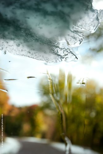 photo @ angelle neige glace hivers route pare brise automne coulure eau goutes