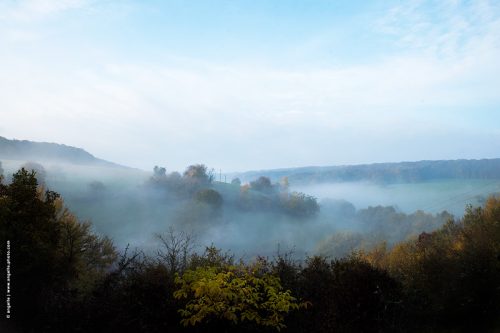 photo © angelle paysage panorama campagne nièvre douceur brume automne évaporé