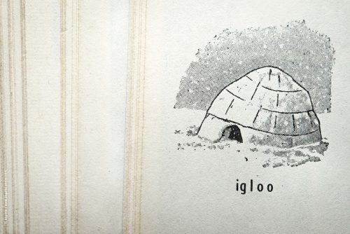 photo © angelle dictionaire igloo froid hiver représentation dessin au trait reproduction papier matière