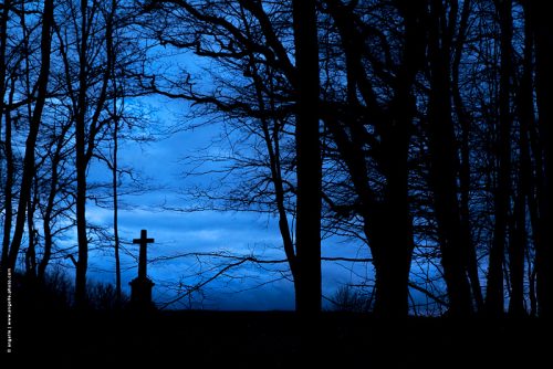 photo © angelle crépuscule croix foret vision douceur tristesse ciel
